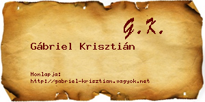 Gábriel Krisztián névjegykártya